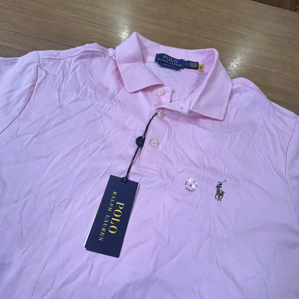 Polo Ralph Lauren Polo Shirt Mens M Pink Classic Fit Pique Cotton Logo Preppy